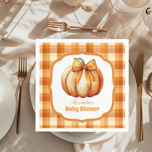 Een kleine pompoenherfst Herfst Baby shower Servet