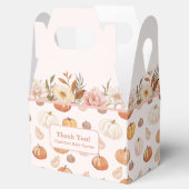 Een kleine pompoenherfst Herfst Floral Baby shower Bedankdoosjes (Geopend)