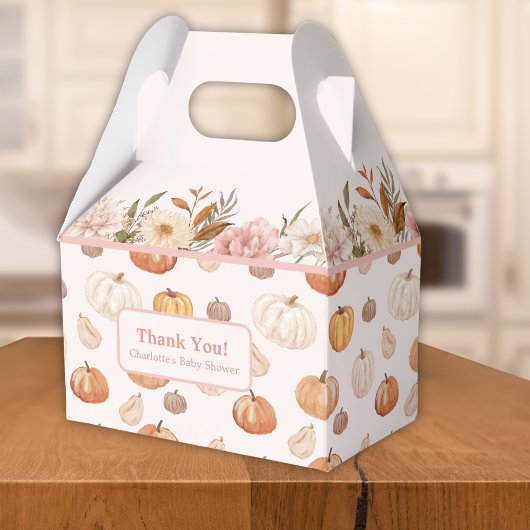 Een kleine pompoenherfst Herfst Floral Baby shower Bedankdoosjes