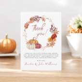 Een kleine pompoenherfst Herfst Floral Baby shower Bedankkaart