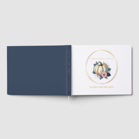Een kleine pompoenherfst Herfst Floral Baby shower Gastenboek (Volledig)