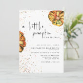 Een kleine pompoenherfst Herfst Floral Baby shower Kaart (Staand voorkant)