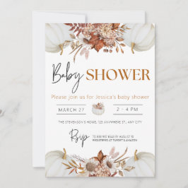 Een kleine pompoenherfst Herfst Floral Baby shower Kaart
