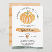 Een kleine pompoenherfst Herfst Floral Baby shower Kaart (Voorkant / Achterkant)