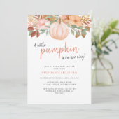 Een kleine pompoenherfst Herfst Floral Baby shower Kaart (Staand voorkant)