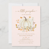 Een kleine pompoenherfst Herfst Floral Baby shower Kaart (Voorkant)