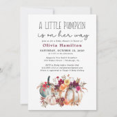 Een kleine pompoenherfst Herfst Floral Baby shower Kaart (Voorkant)