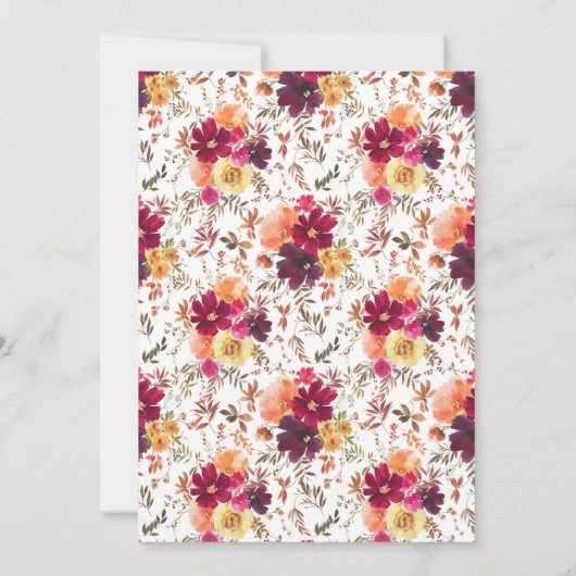 Een kleine pompoenherfst Herfst Floral Baby shower Kaart (Achterkant)