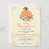 Een kleine pompoenherfst Herfst Floral Baby shower Kaart (Voorkant)