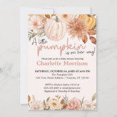 Een kleine pompoenherfst Herfst Floral Baby shower Kaart (Voorkant)