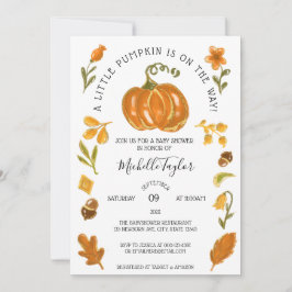 Een kleine pompoenherfst Herfst Floral Baby shower Kaart