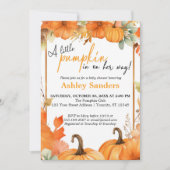 Een kleine pompoenherfst Herfst Floral Baby shower Kaart (Voorkant)