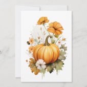 Een kleine pompoenherfst Herfst Floral Baby shower Kaart (Achterkant)