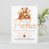 Een kleine pompoenherfst Herfst Floral Baby shower Kaart (Staand voorkant)