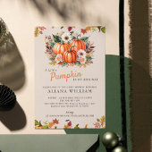 Een kleine pompoenherfst Herfst Floral Baby shower Kaart