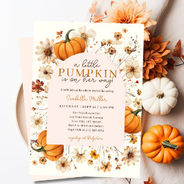 Een kleine pompoenherfst Herfst Floral Baby shower Kaart
