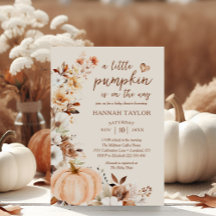 Een kleine pompoenherfst Herfst Floral Baby shower