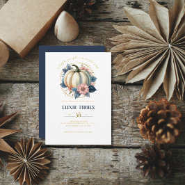 Een kleine pompoenherfst Herfst Floral Baby shower Kaart