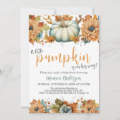 Een kleine pompoenherfst Herfst Floral Baby shower Kaart (Voorkant)