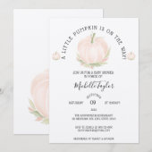 Een kleine pompoenherfst Herfst Floral Baby shower Kaart (Voorkant / Achterkant)