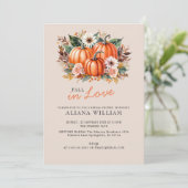 Een kleine pompoenherfst Herfst Floral Baby shower Kaart (Staand voorkant)