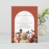 Een kleine pompoenherfst Herfst Floral Baby shower Kaart (Staand voorkant)