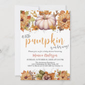Een kleine pompoenherfst Herfst Floral Baby shower Kaart (Voorkant)
