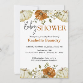 Een kleine pompoenherfst Herfst Floral Baby shower Kaart