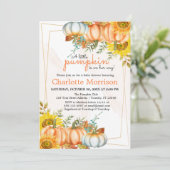 Een kleine pompoenherfst Herfst Floral Baby shower Kaart (Staand voorkant)