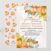 Een kleine pompoenherfst Herfst Floral Baby shower Kaart (Voorkant / Achterkant)