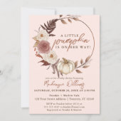 Een kleine pompoenherfst Herfst Floral Baby shower Kaart (Voorkant)