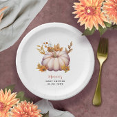 Een kleine pompoenherfst Herfst Floral Baby shower Papieren Bordje