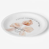 Een kleine pompoenherfst Herfst Floral Baby shower Papieren Bordje (Gekanteld)