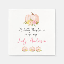 Een kleine pompoenherfst Herfst Floral Baby shower Servet