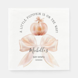 Een kleine pompoenherfst Herfst Floral Baby shower Servet