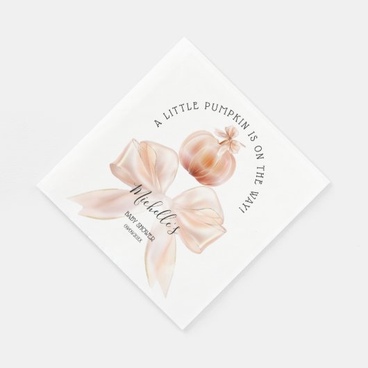 Een kleine pompoenherfst Herfst Floral Baby shower Servet (Hoek)
