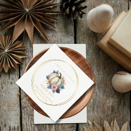 Een kleine pompoenherfst Herfst Floral Baby shower Servet