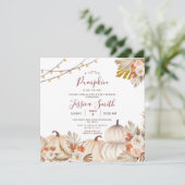 Een kleine pompoenHerfst in Love Baby shower Kaart (Staand voorkant)