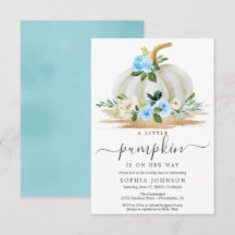 Een kleine pompoenjongen Baby shower-uitnodigingsk