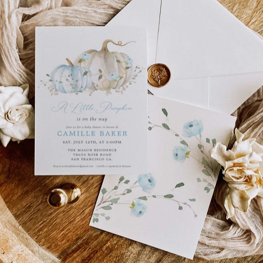 Een kleine pompoenjongen Herfst Baby shower Kaart