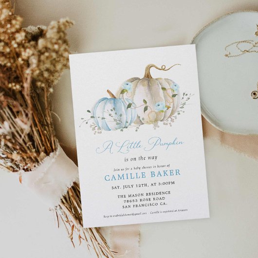 Een kleine pompoenjongen Herfst Baby shower Kaart