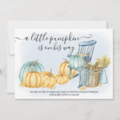 Een kleine pompoenjongen Rustische Herfst Zwangers Aankondiging (Voorkant)