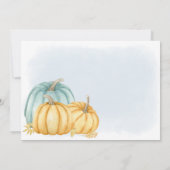 Een kleine pompoenjongen Rustische Herfst Zwangers Aankondiging (Achterkant)