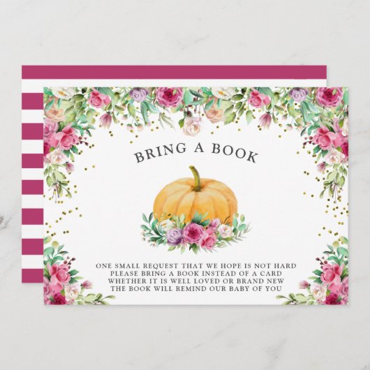 Een kleine pompoenmeisje Floral Hartelijk dank voo Kaart (Voorkant / Achterkant)