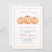 Een kleine pompoenroze Baby shower-uitnodiging Kaart (Voorkant)