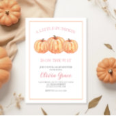 Een kleine pompoenroze Baby shower-uitnodiging Kaart