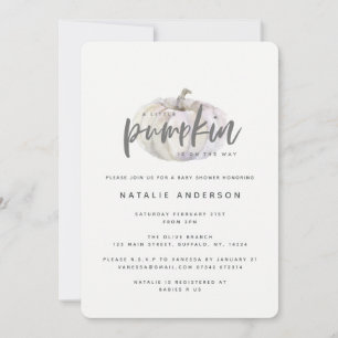Een kleine pompoenuitnodiging voor baby shower