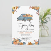 Een kleine pompoenuitnodiging voor baby shower kaart (Staand voorkant)