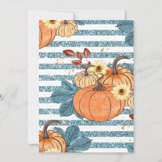 Een kleine pompoenuitnodiging voor baby shower kaart (Achterkant)