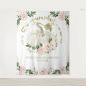 Een Kleine Pompoenval Baby Shower Achtergrond Wandkleed (Voorkant)